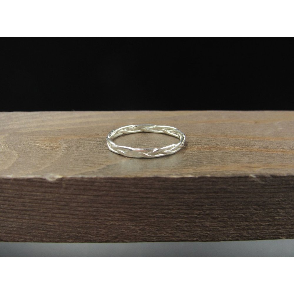 Size 7.5 Sterling Silver Triple Woven Handmade Band Ring Vintage Statement